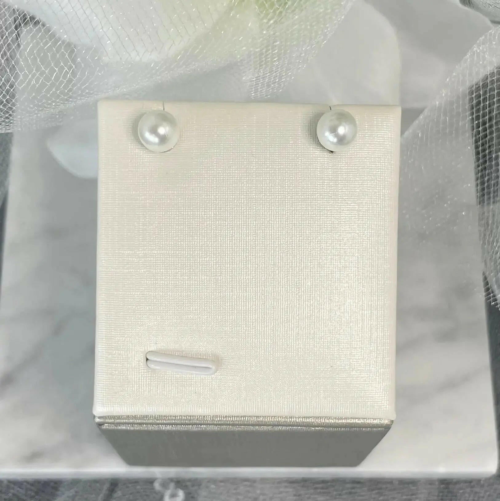 Kelsey Bridal Pearl Stud Earrings.