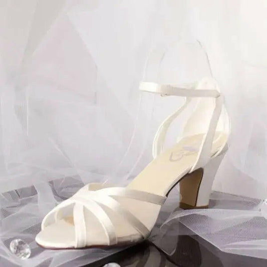 Lauren Open toe heel sandal Wedding Bridal Shoe.