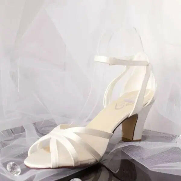 Lauren Open toe heel sandal Wedding Bridal Shoe.