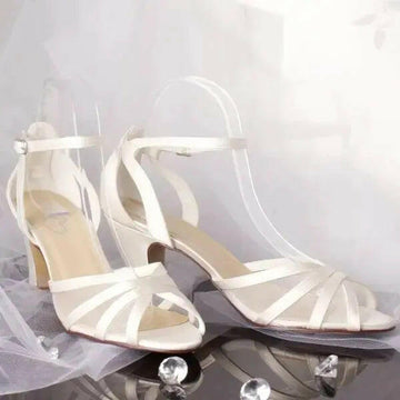 Lauren Open toe heel sandal Wedding Bridal Shoe.