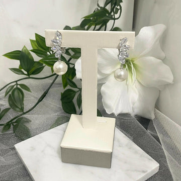 Luxe CZ pearl earrings instant chic clip-on earrings - no piercing needed.
