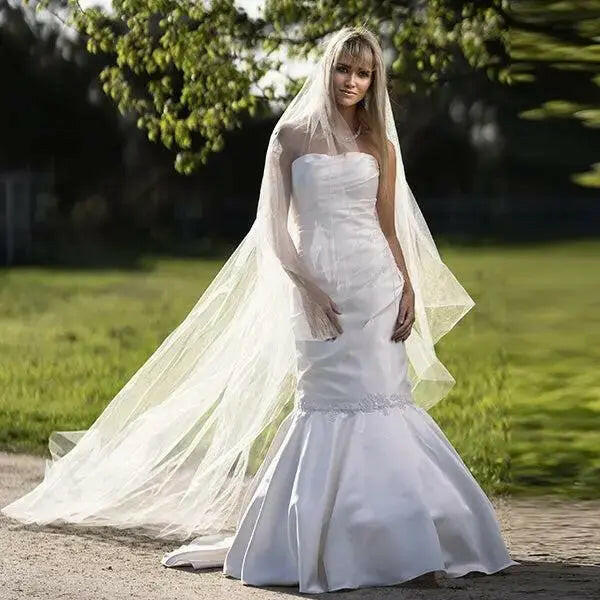 Melody Draped Lace Mermaid Wedding Dress.