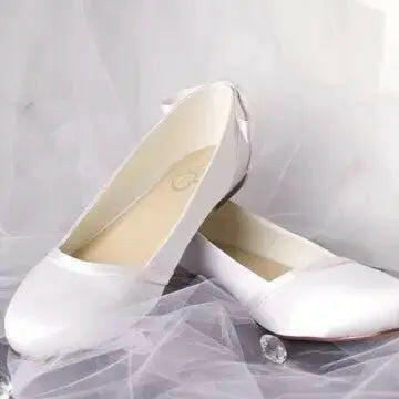 Paige Closed Toe Flats Wedding Bridal Shoe.