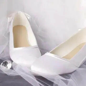 Paige Closed Toe Flats Wedding Bridal Shoe.