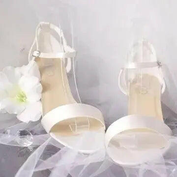 Paula Open Toe Ankle Strap Wedding Shoes.