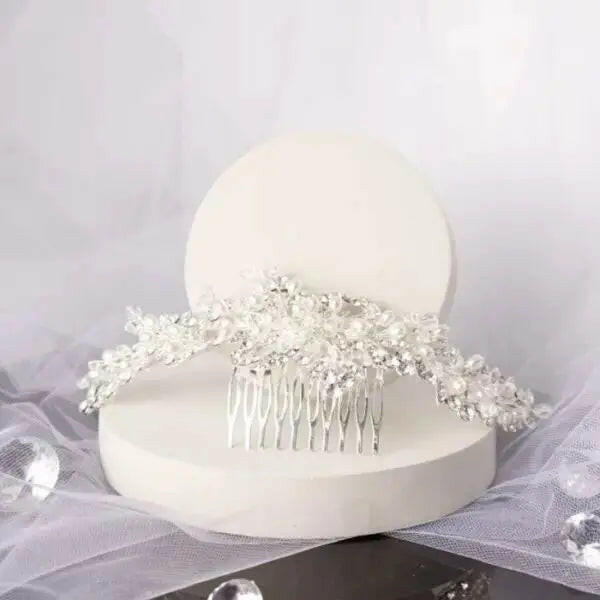 Polly Crystal Pearl Hair Accessories Wedding: Shimmering Elegance.