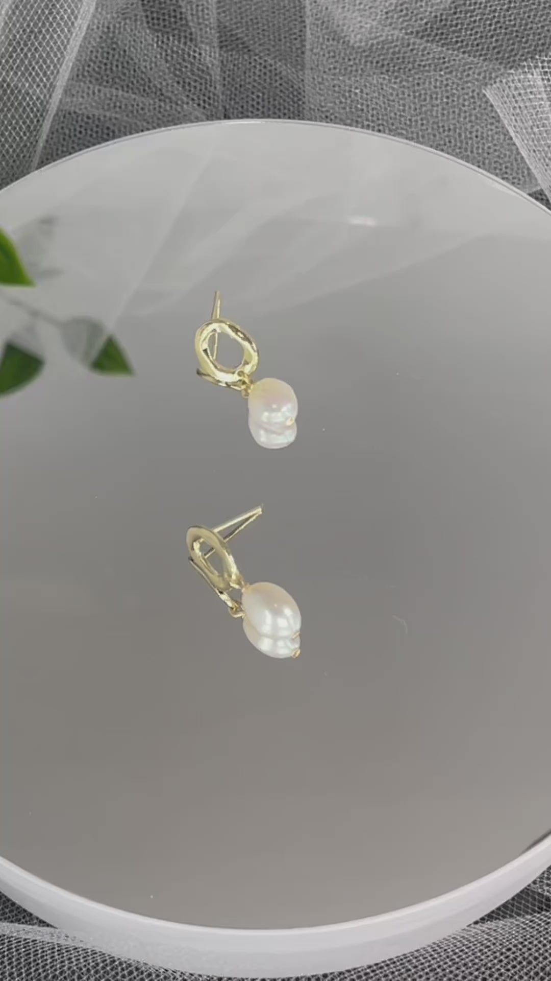 White Baroque Freshwater Pearl Earrings, Ideal for Wedding and Bridal Fashion - Divine Bridal