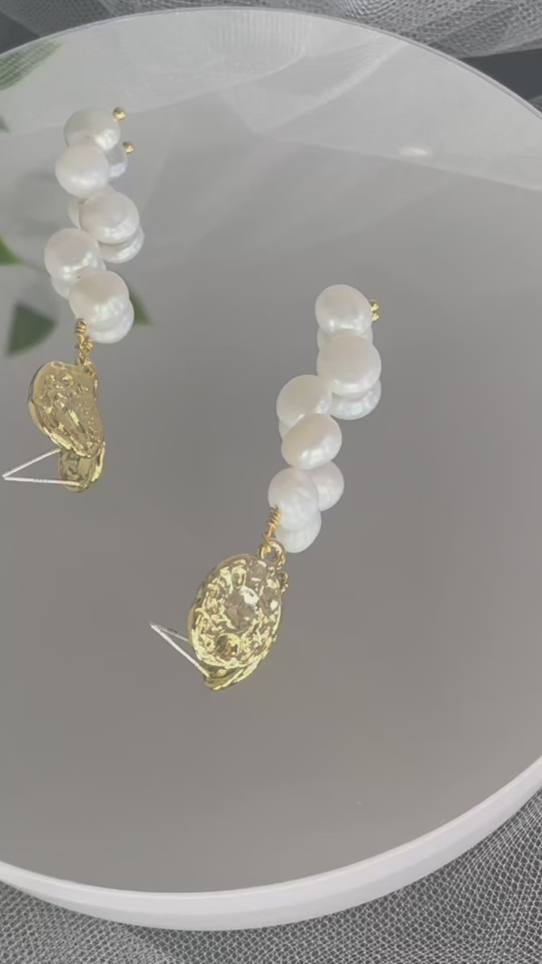 Fashionable 14K Gold Baroque Pearl Earrings, ideal for weddings and special events - Divine Brida