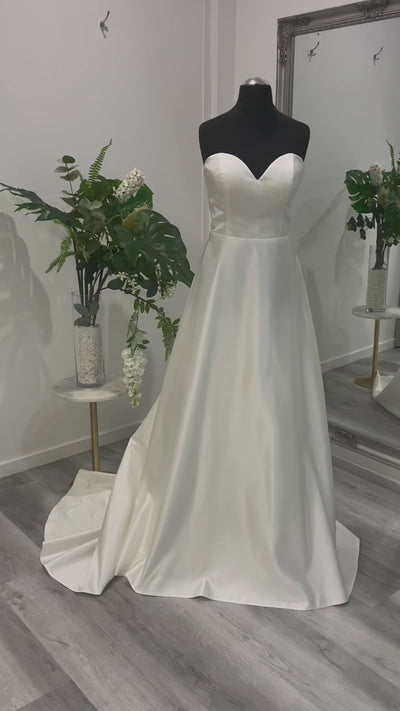 Opal Satin A-Line Wedding Gown | Divine Bridal.