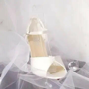 Remi Peep Toe Ankle Strap Bridal Shoes.