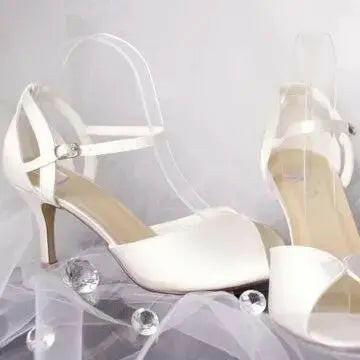 Remi Peep Toe Ankle Strap Bridal Shoes.